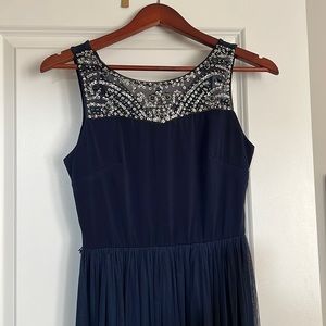 Beautiful long navy blue dress- size is small